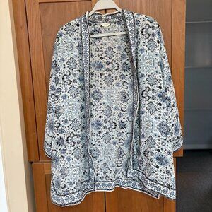 Max Studio stunning blue & white print lightweight jacket/top sz1X